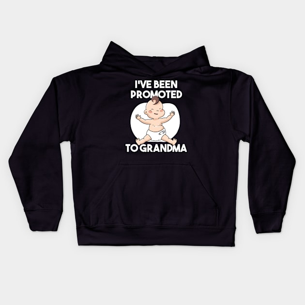 Promoted to Grandma Kids Hoodie by Black Phoenix Designs